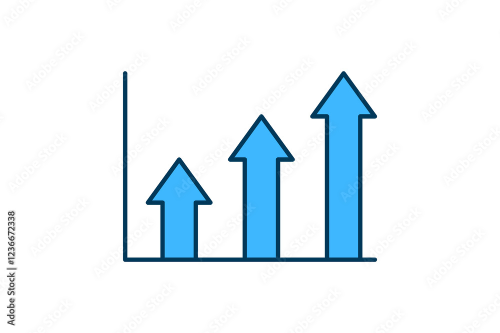 arrow chart icon vector. Icon related to graph and seo . suitable for web site, app, user interfaces, printable etc. flat line icon style. simple vector design editable arrow chart icon vector. Icon related to graph and seo . suitable for web site, app, user interfaces, printable etc. flat line icon style. simple vector design editable