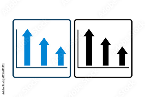 arrow chart icon vector. Icon related to graph and seo . suitable for web site, app, user interfaces, printable etc. solid icon style. simple vector design editable photo