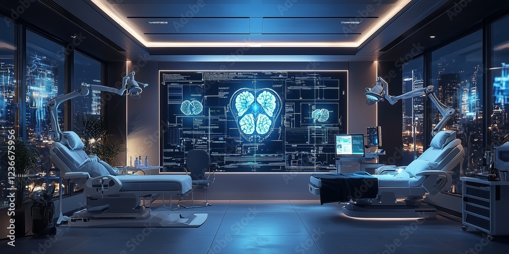 Fototapeta premium Advanced Medical Technology in a High-Tech Brain Research Facility