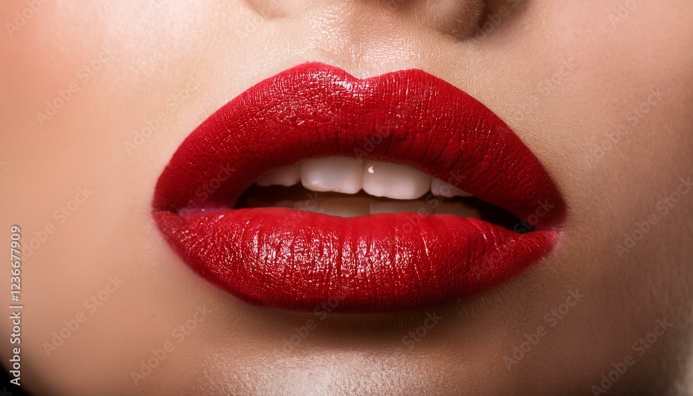 Fototapeta premium Sensual mouth. Beauty sensual red lips.