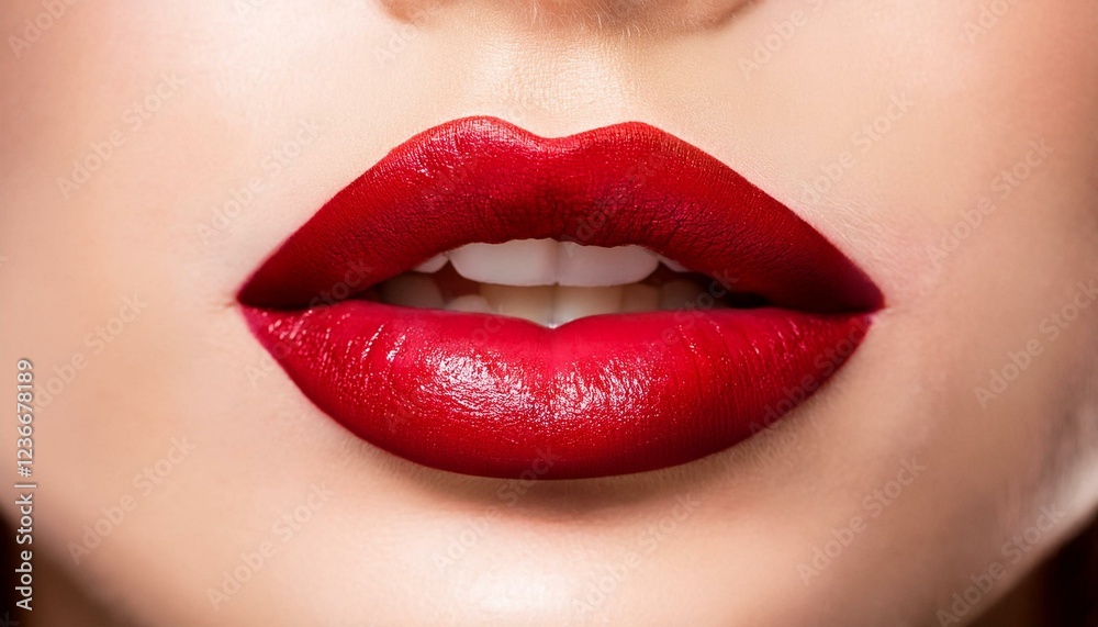 Obraz premium Sensual mouth. Beauty sensual red lips.