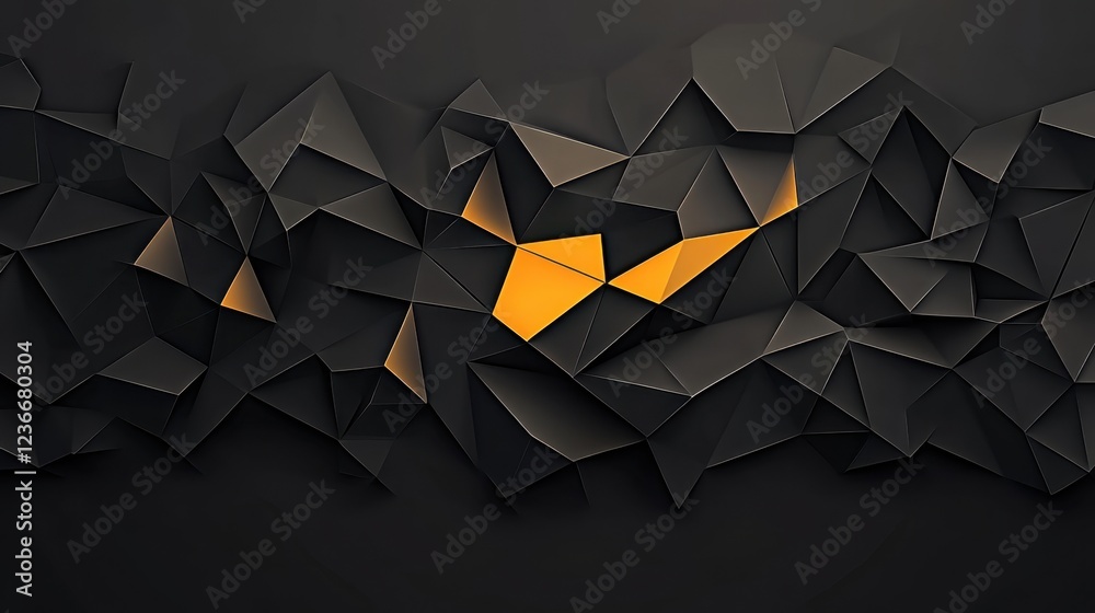 Fototapeta premium Abstract Dark Geometric Background with Gold Accents