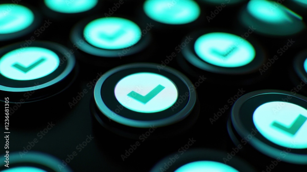 Abstract Teal Checkmarks: Digital Confirmation and Success Abstract Teal Checkmarks: Digital Confirmation and Success