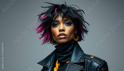 Portrait of a Fashion Model in Avant-Garde Attire