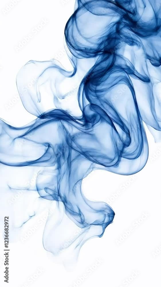 Abstract blue smoke swirls on white background, ideal for ethereal designs Abstract blue smoke swirls on white background, ideal for ethereal designs