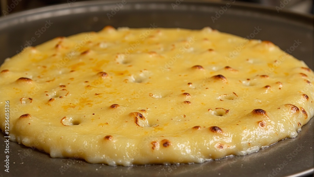 Rich bubbling raclette cheese on a hot plate golden and melting with crispy edges Rich bubbling raclette cheese on a hot plate golden and melting with crispy edges
