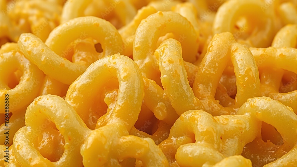 Indulgent mac and cheese gooey cheddar sauce on pasta shells