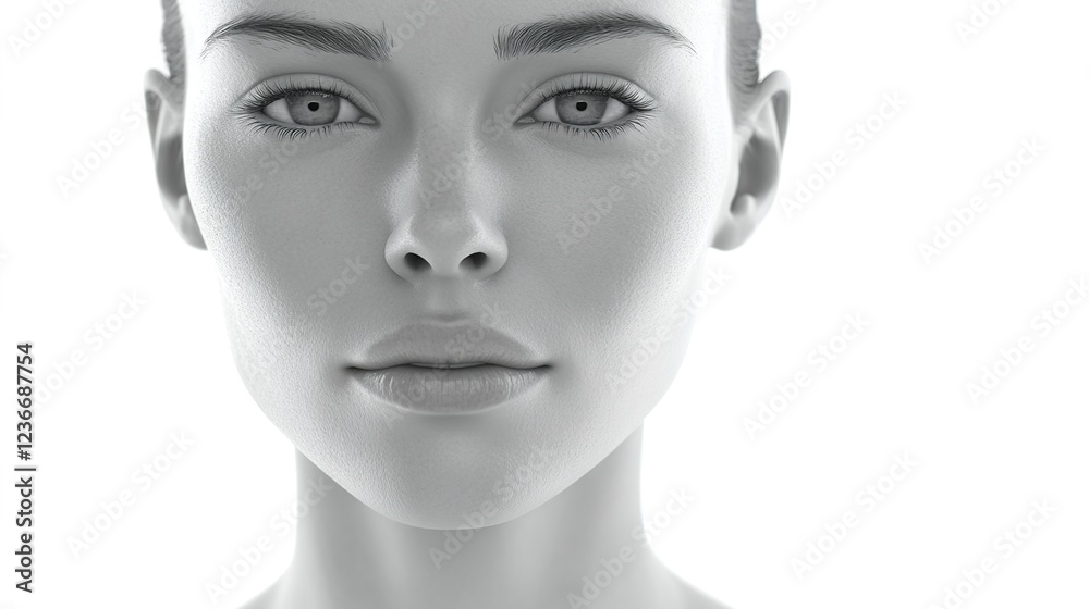 A front-facing headshot of an average-looking woman with black hair, against a white background A front-facing headshot of an average-looking woman with black hair, against a white background