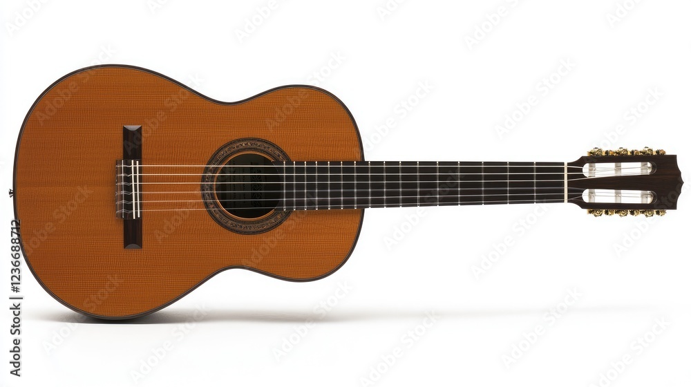 Fototapeta premium Strumming melodies guitar showcase music room cozy environment artistic viewpoint creative vibes