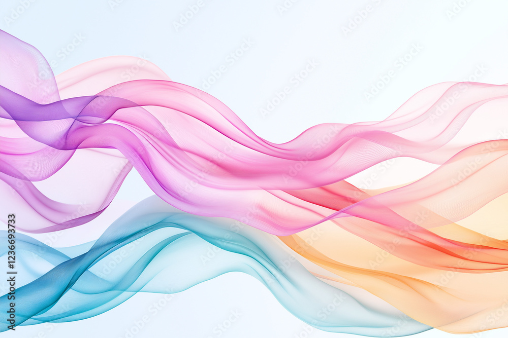 Obraz premium A colorful wave of fabric with a blue stripe