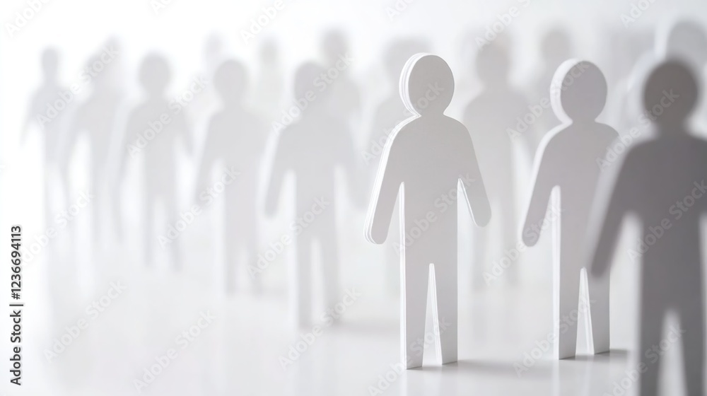 A simple white paper cutout of human figures standing in rows, representing the concept of community and collaboration. A simple white paper cutout of human figures standing in rows, representing the concept of community and collaboration.