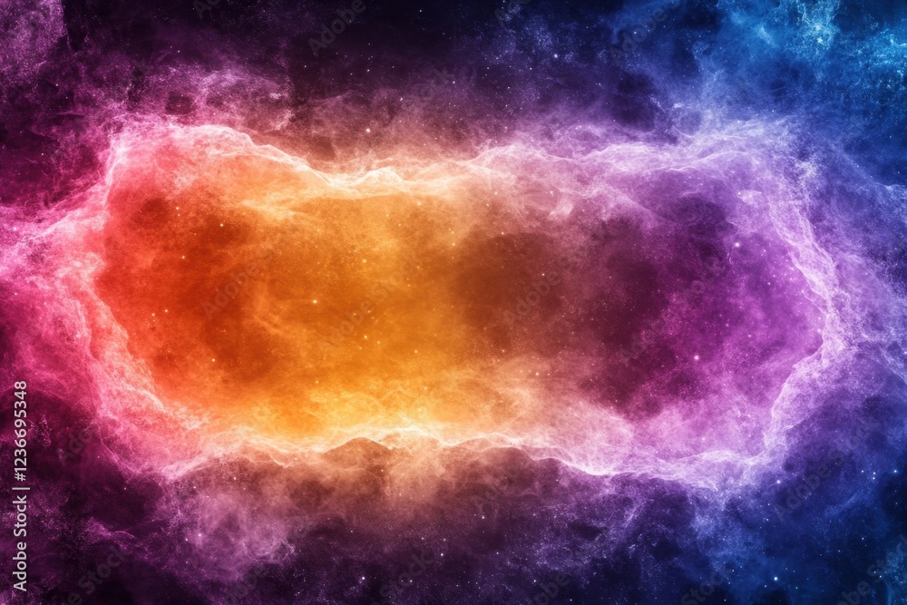 Fototapeta premium Cosmic Nebula With Vibrant Hues and Glowing Stars