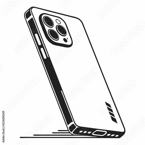 cellphone  vector silhouette black design white background