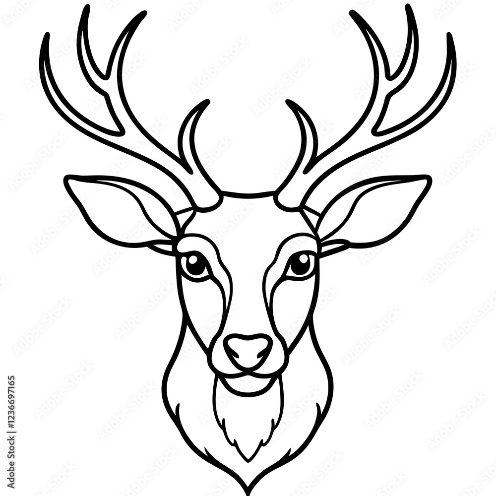 custom made wallpaper toronto digitalAbstract Deer Head in Single Line Vector Style