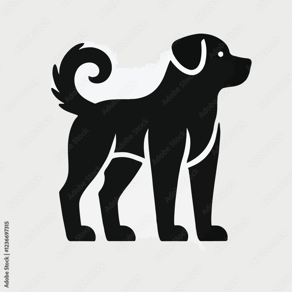 Obraz premium vector black silhouette of a dog