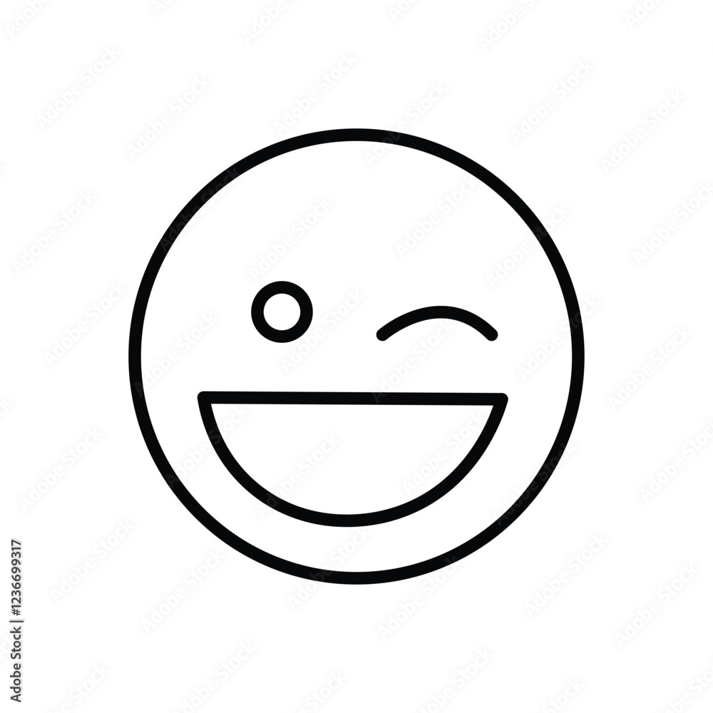 Obraz premium Winking and smiling emoji