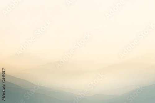 Abstract Misty Mountain Landscape in Soft Tones