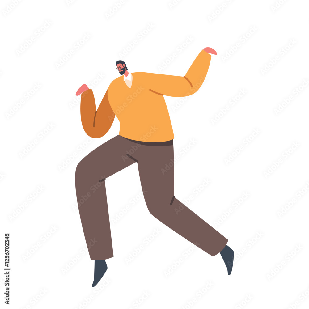 Puppet Male Character With Exaggerated Movements And Expressions Isolated On White Background. Powerless Marionette Puppet Male Character With Exaggerated Movements And Expressions Isolated On White Background. Powerless Marionette