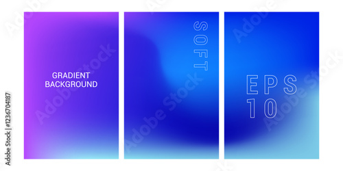 Soft blue abstract background. Blurred gradient blue color. Modern background Fluid waves. Design for poster. greeting card, brochure, flayer