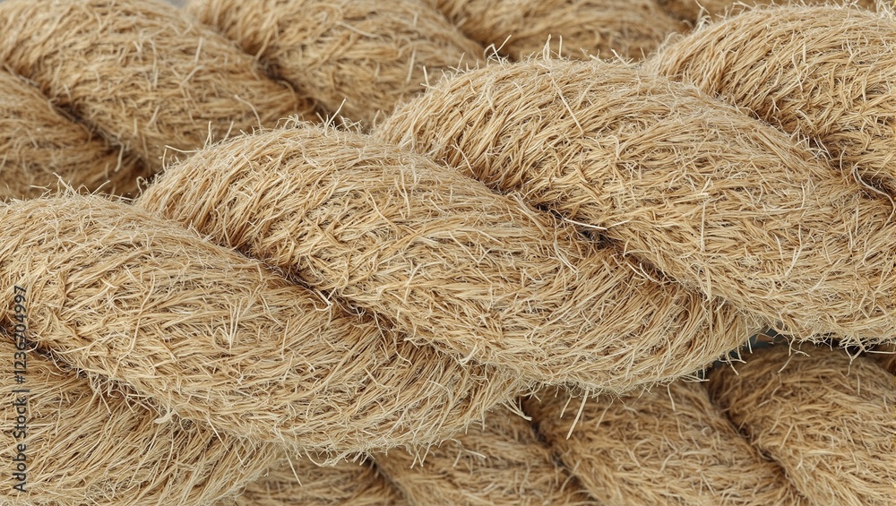 Fototapeta premium Rugged coarse jute rope texture close up