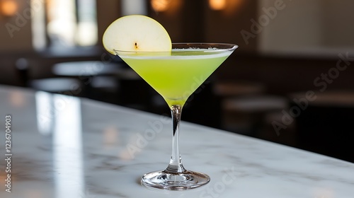 A martini glass is an elegant, stemmed glass with a wide, conical bowl designed to enhance the aroma and presentation of cocktails like martinis and cosmopolitans. Its slender stem prevents heat trans photo