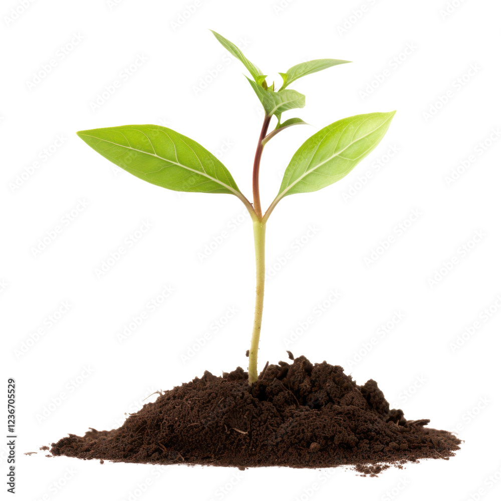 young sprout seedling growing from soil ground isolated on white or transparent png young sprout seedling growing from soil ground isolated on white or transparent png