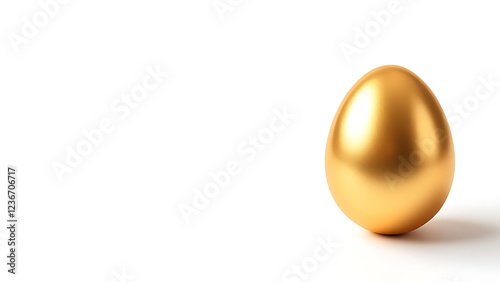 Gold egg on a white background.