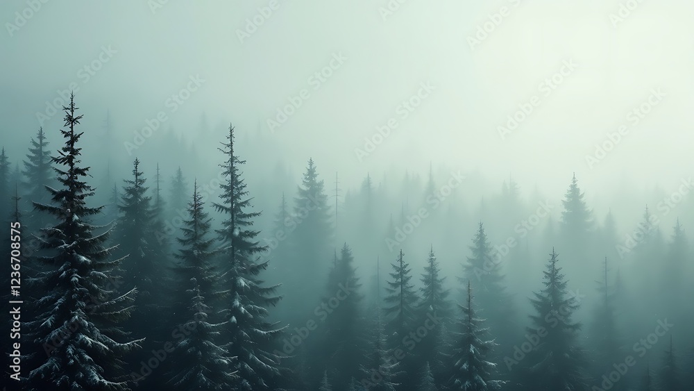 Pine trees and snow scenery nature forest. Pine trees and snow scenery nature forest.