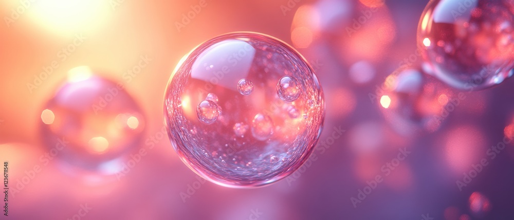 Bubbles floating in abstract space digital vibrant environment close-up Bubbles floating in abstract space digital vibrant environment close-up