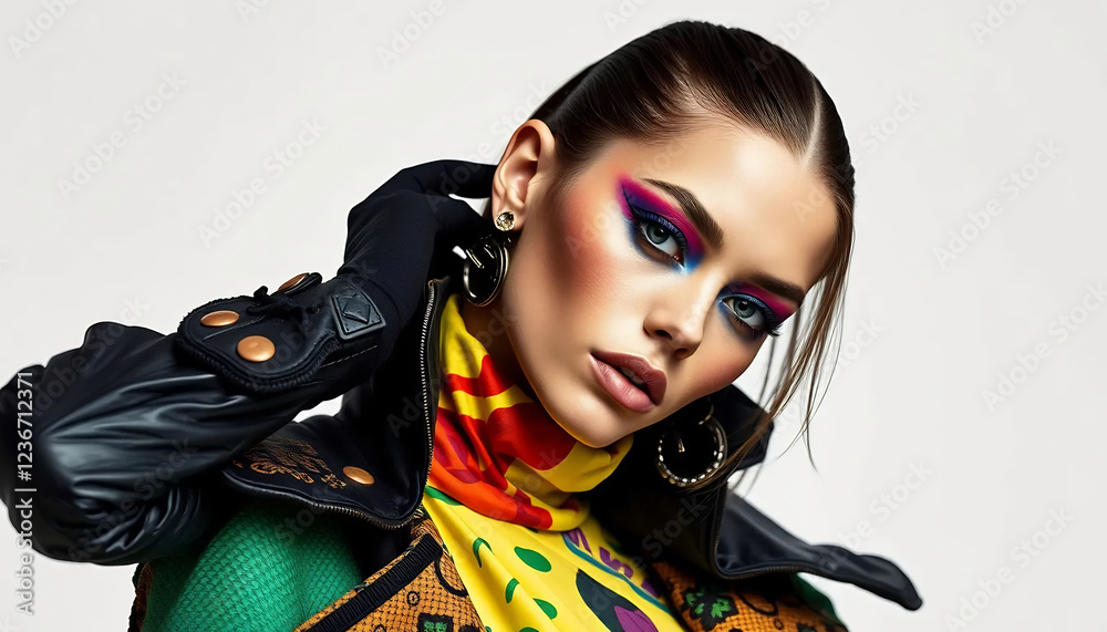 Portrait of a Fashion Model in Avant-Garde Attire Portrait of a Fashion Model in Avant-Garde Attire