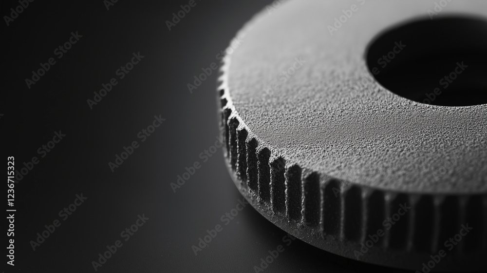 A high-contrast shot of an abrasive wheel on a plain black background, highlighting its rough material and sharp edges, with focused lighting creating dramatic shadows. A high-contrast shot of an abrasive wheel on a plain black background, highlighting its rough material and sharp edges, with focused lighting creating dramatic shadows.