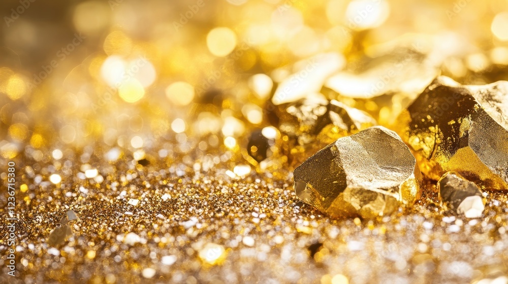 Shimmering Gold Dust and Stones in Soft Focus Shimmering Gold Dust and Stones in Soft Focus