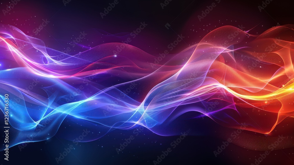 Obraz premium Abstract colorful wavy background Neon Wave Background colourful wave background Digital technology background technology banner technology background