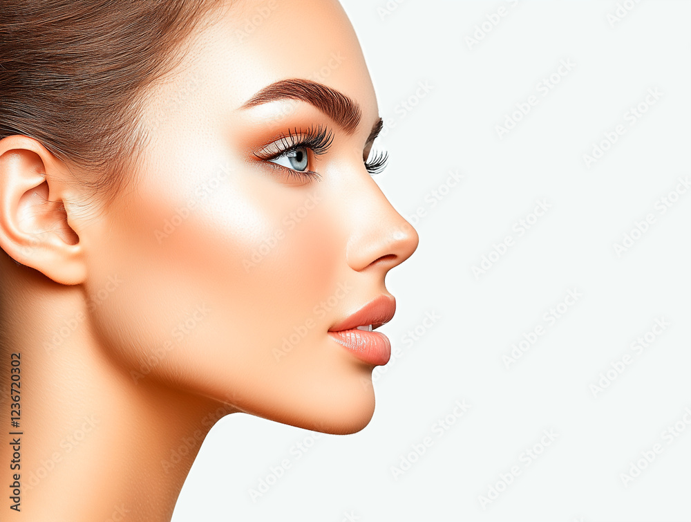 Beauty portrait of a young woman with beautiful healthy skin, skin care concept Beauty portrait of a young woman with beautiful healthy skin, skin care concept