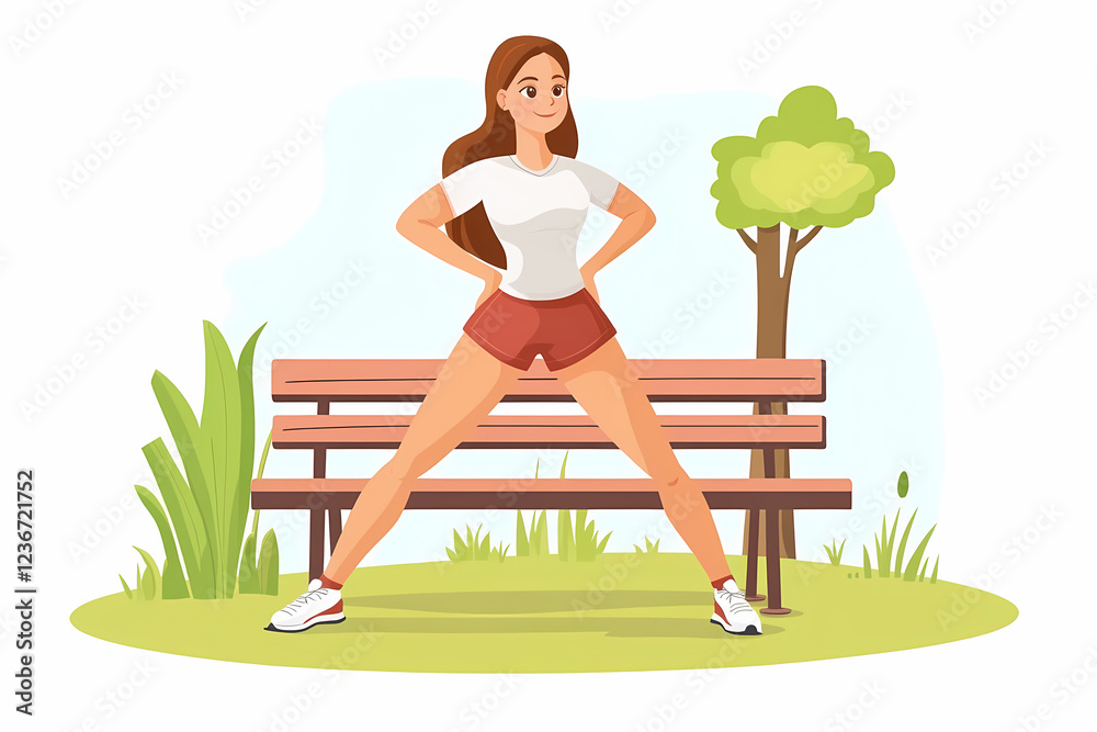 Animated illustration of a happy person practicing yoga, focusing on balance and fitness, highlighting knee and hip exercises in a vibrant, artistic style. Animated illustration of a happy person practicing yoga, focusing on balance and fitness, highlighting knee and hip exercises in a vibrant, artistic style.