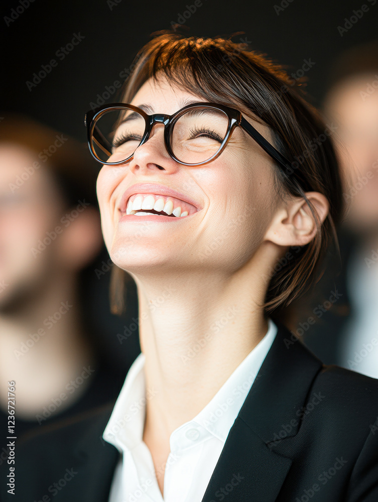Joyful smile business conference portrait indoor close-up happiness Joyful smile business conference portrait indoor close-up happiness