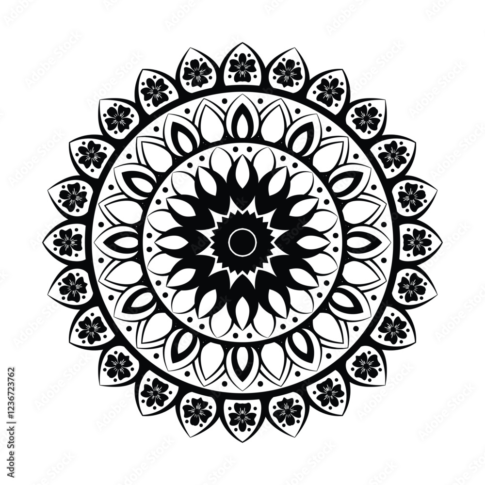 Minimalist black and white mandala design with intricate lines and sacred geometric elements Minimalist black and white mandala design with intricate lines and sacred geometric elements