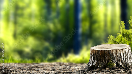 Wallpaper Mural Tree stump in forest, nature background, product display Torontodigital.ca