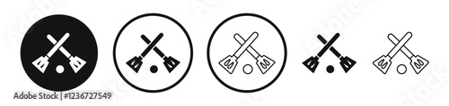 Broom-ball icon set. vector icons for apps and website ui design