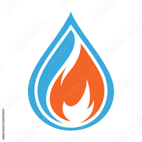 Modern Water and Fire Logo Design for Energy Brands. photo