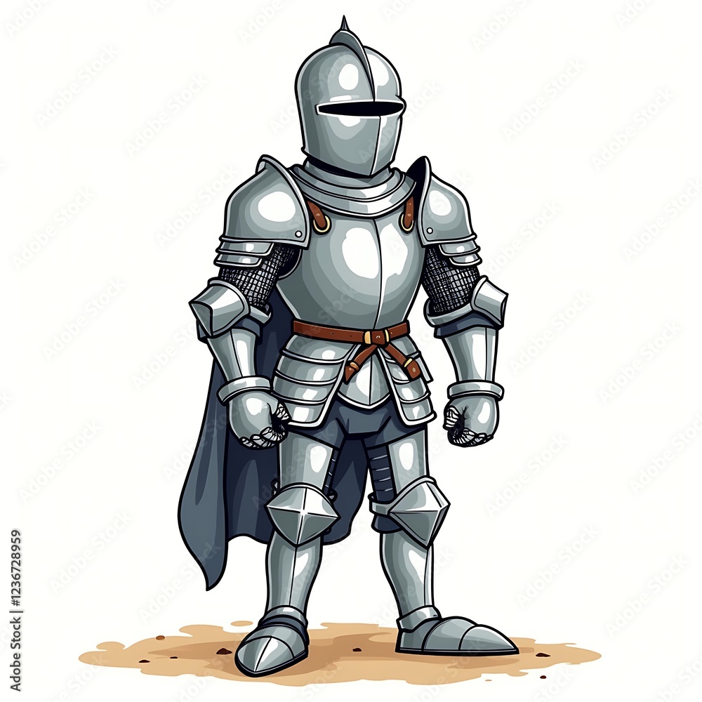 3D cartoon knight wearing shining armor, striking a heroic pose against a crisp white background, embodying strength and chivalry 3D cartoon knight wearing shining armor, striking a heroic pose against a crisp white background, embodying strength and chivalry