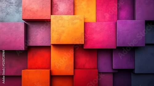 Abstract Colorful Cubes Pattern Design Texture