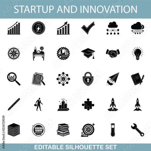 Startup Innovation Icons Business, Technology, Growth, Success, Strategy