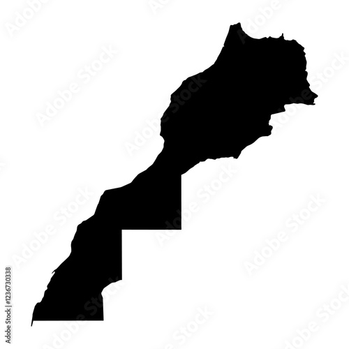 Morocco map symbol shape, travel web flat concept icon vector illustration .