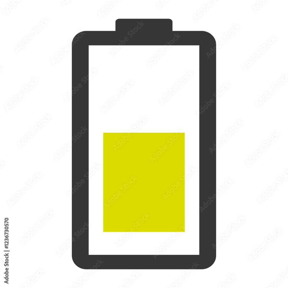 Power technology icon, battery web shape design, energy level vector illustration .