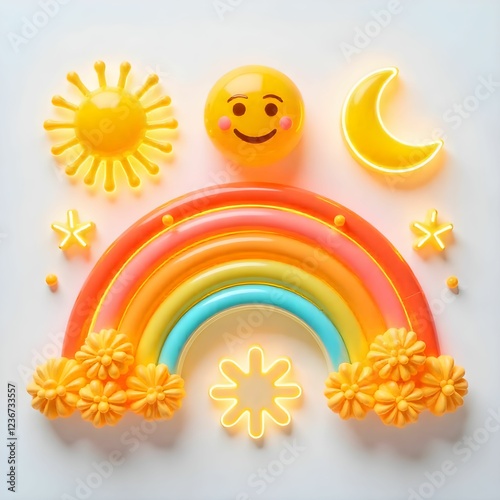 sun with rainbow