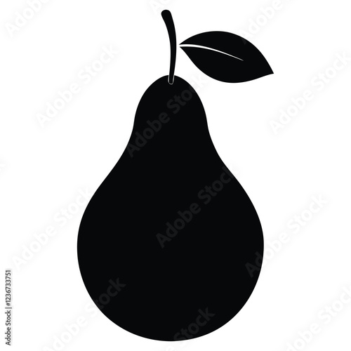 Silhouette pear vector art illustration