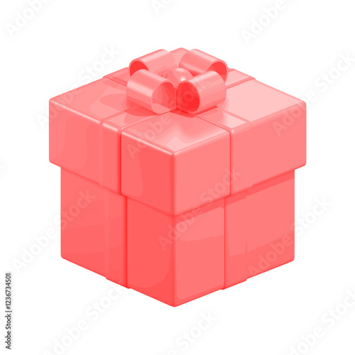 Illustration of Pink Gift with Bow