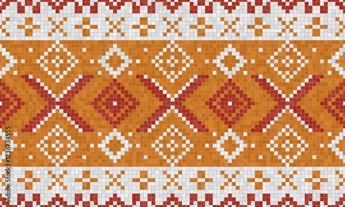 Scandinavian style seamless mosaic tiles pattern