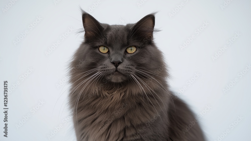 Majestic Gray Maine Coon Cat Portrait Indoor Setting Animal Photography Soft Lighting Close-Up Graceful Feline Presence Majestic Gray Maine Coon Cat Portrait Indoor Setting Animal Photography Soft Lighting Close-Up Graceful Feline Presence